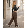 image:imageATHMILE Cotton Fleece Lined Sweatpants Women Straight Leg Casual Lounge Pants with Pockets Winter Warm Fall Clothes 2026Brown
