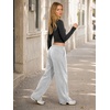 image:imageATHMILE Cotton Fleece Lined Sweatpants Women Straight Leg Casual Lounge Pants with Pockets Winter Warm Fall Clothes 2026Grey