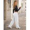 image:imageATHMILE Cotton Fleece Lined Sweatpants Women Straight Leg Casual Lounge Pants with Pockets Winter Warm Fall Clothes 2026White