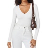 image:imageATHMILE Deep V Neck Long Sleeve Bodysuits for Women Sexy Going Out Tops Body SuitsWhite