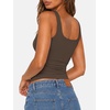 image:imageATHMILE Double Lined Tank Tops for Women Summer Square Neck Sleeveless Basic Spring Going Out TopCoffee