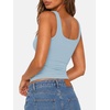 image:imageATHMILE Double Lined Tank Tops for Women Summer Square Neck Sleeveless Basic Spring Going Out TopLight Blue