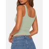 image:imageATHMILE Double Lined Tank Tops for Women Summer Square Neck Sleeveless Basic Spring Going Out TopLight Green
