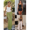 image:imageATHMILE Double Lined Tank Tops for Women Summer Square Neck Sleeveless Basic Spring Going Out TopLight Green