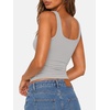 image:imageATHMILE Double Lined Tank Tops for Women Summer Square Neck Sleeveless Basic Spring Going Out TopLight Grey