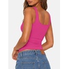 image:imageATHMILE Double Lined Tank Tops for Women Summer Square Neck Sleeveless Basic Spring Going Out TopMagenta
