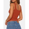 image:imageATHMILE Double Lined Tank Tops for Women Summer Square Neck Sleeveless Basic Spring Going Out TopOrange Red