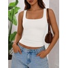 image:imageATHMILE Double Lined Tank Tops for Women Summer Square Neck Sleeveless Basic Spring Going Out TopWhite