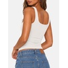 image:imageATHMILE Double Lined Tank Tops for Women Summer Square Neck Sleeveless Basic Spring Going Out TopWhite