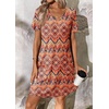 image:imageATHMILE Dresses for Women 2026 V Neck Short Sleeve Casual T Shirt Dress Sundresses Swimsuit Coverup with PocketsBoho Floral