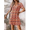 image:imageATHMILE Dresses for Women 2026 V Neck Short Sleeve Casual T Shirt Dress Sundresses Swimsuit Coverup with PocketsBoho Floral