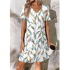 image:imageATHMILE Dresses for Women 2026 V Neck Short Sleeve Casual T Shirt Dress Sundresses Swimsuit Coverup with PocketsFloral