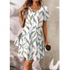 image:imageATHMILE Dresses for Women 2026 V Neck Short Sleeve Casual T Shirt Dress Sundresses Swimsuit Coverup with PocketsFloral