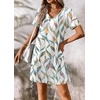 image:imageATHMILE Dresses for Women 2026 V Neck Short Sleeve Casual T Shirt Dress Sundresses Swimsuit Coverup with PocketsFloral