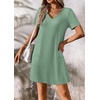 image:imageATHMILE Dresses for Women 2026 V Neck Short Sleeve Casual T Shirt Dress Sundresses Swimsuit Coverup with PocketsGreen
