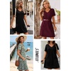 image:imageATHMILE Dresses for Women 2026 V Neck Short Sleeve Casual T Shirt Dress Sundresses Swimsuit Coverup with PocketsMaple Leaves