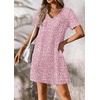 image:imageATHMILE Dresses for Women 2026 V Neck Short Sleeve Casual T Shirt Dress Sundresses Swimsuit Coverup with PocketsPink Polka Dots