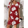 image:imageATHMILE Dresses for Women 2026 V Neck Short Sleeve Casual T Shirt Dress Sundresses Swimsuit Coverup with PocketsRedflowers