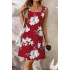 image:imageATHMILE Dresses for Women 2026 V Neck Short Sleeve Casual T Shirt Dress Sundresses Swimsuit Coverup with PocketsTred White Flowers