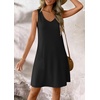 image:imageATHMILE Dresses for Women Casual Summer Boho Dress Short Sleeve Fashion Beach Vacation Clothes V Neck Date OutfitsBlack1