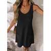 image:imageATHMILE Dresses for Women Casual Summer Boho Dress Short Sleeve Fashion Beach Vacation Clothes V Neck Date OutfitsBlack1
