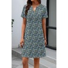 image:imageATHMILE Dresses for Women Casual Summer Boho Dress Short Sleeve Fashion Beach Vacation Clothes V Neck Date OutfitsBlue Floral