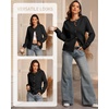 image:imageATHMILE Fall Long Sleeve Cardigans for Women Sweater Fashion Open Front Winter Button Down Crewneck Soft Knit Jacket 2025Black
