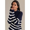 image:imageATHMILE Fall Mock Neck Striped Sweaters for Women 2026 Winter Turtleneck Long Sleeve Knit Sweater Fashion Pullover TopsNavy