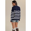 image:imageATHMILE Fall Mock Neck Striped Sweaters for Women 2026 Winter Turtleneck Long Sleeve Knit Sweater Fashion Pullover TopsNavy