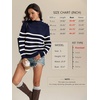 image:imageATHMILE Fall Mock Neck Striped Sweaters for Women 2026 Winter Turtleneck Long Sleeve Knit Sweater Fashion Pullover TopsNavy