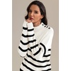 image:imageATHMILE Fall Mock Neck Striped Sweaters for Women 2026 Winter Turtleneck Long Sleeve Knit Sweater Fashion Pullover TopsWhite
