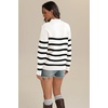 image:imageATHMILE Fall Mock Neck Striped Sweaters for Women 2026 Winter Turtleneck Long Sleeve Knit Sweater Fashion Pullover TopsWhite
