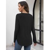 image:imageATHMILE Long Sleeve Shirts for Women Fall Outfit 2026 Fashion Casual T Shirt Round Neck Basic Loose Tunic TopsBlack