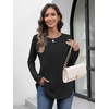 image:imageATHMILE Long Sleeve Shirts for Women Fall Outfit 2026 Fashion Casual T Shirt Round Neck Basic Loose Tunic TopsBlack