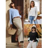 image:imageATHMILE Long Sleeve Shirts for Women Fall Outfit 2026 Fashion Casual T Shirt Round Neck Basic Loose Tunic TopsBlack