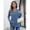 image:imageATHMILE Long Sleeve Shirts for Women Fall Outfit 2026 Fashion Casual T Shirt Round Neck Basic Loose Tunic TopsBlue