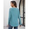 image:imageATHMILE Long Sleeve Shirts for Women Fall Outfit 2026 Fashion Casual T Shirt Round Neck Basic Loose Tunic TopsBlue Green