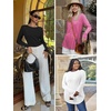 image:imageATHMILE Long Sleeve Shirts for Women Fall Outfit 2026 Fashion Casual T Shirt Round Neck Basic Loose Tunic TopsBurnt Orange
