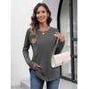 image:imageATHMILE Long Sleeve Shirts for Women Fall Outfit 2026 Fashion Casual T Shirt Round Neck Basic Loose Tunic TopsDark Grey