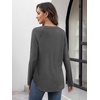 image:imageATHMILE Long Sleeve Shirts for Women Fall Outfit 2026 Fashion Casual T Shirt Round Neck Basic Loose Tunic TopsDark Grey