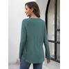 image:imageATHMILE Long Sleeve Shirts for Women Fall Outfit 2026 Fashion Casual T Shirt Round Neck Basic Loose Tunic TopsPeacock Green