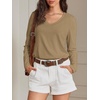 image:imageATHMILE Long Sleeve Shirts for Women Fall Outfit 2026 Fashion Casual T Shirt Round Neck Basic Loose Tunic TopsZcoffee