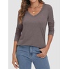 image:imageATHMILE Long Sleeve Shirts for Women Fall Outfit 2026 Fashion Casual T Shirt Round Neck Basic Loose Tunic TopsZgray Purple