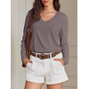 image:imageATHMILE Long Sleeve Shirts for Women Fall Outfit 2026 Fashion Casual T Shirt Round Neck Basic Loose Tunic TopsZgray Purple