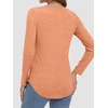 image:imageATHMILE Long Sleeve Shirts for Women Fall Outfit 2026 Fashion Casual T Shirt Round Neck Basic Loose Tunic TopsZlight Orange