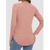 image:imageATHMILE Long Sleeve Shirts for Women Fall Outfit 2026 Fashion Casual T Shirt Round Neck Basic Loose Tunic TopsZpink