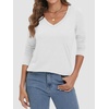 image:imageATHMILE Long Sleeve Shirts for Women Fall Outfit 2026 Fashion Casual T Shirt Round Neck Basic Loose Tunic TopsZwhite