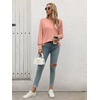 image:imageATHMILE Long Sleeve Tops for Women 2025 Spring Fashion T Shirts for Women Crewneck Casual Loose Shirts Basic TeePink