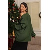 image:imageATHMILE Oversized Cardigan Sweaters for Women Fall Outfits Chunky Knit Open Front Sweater with PocketsArmy Green