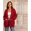 image:imageATHMILE Oversized Cardigan Sweaters for Women Fall Outfits Chunky Knit Open Front Sweater with PocketsRed